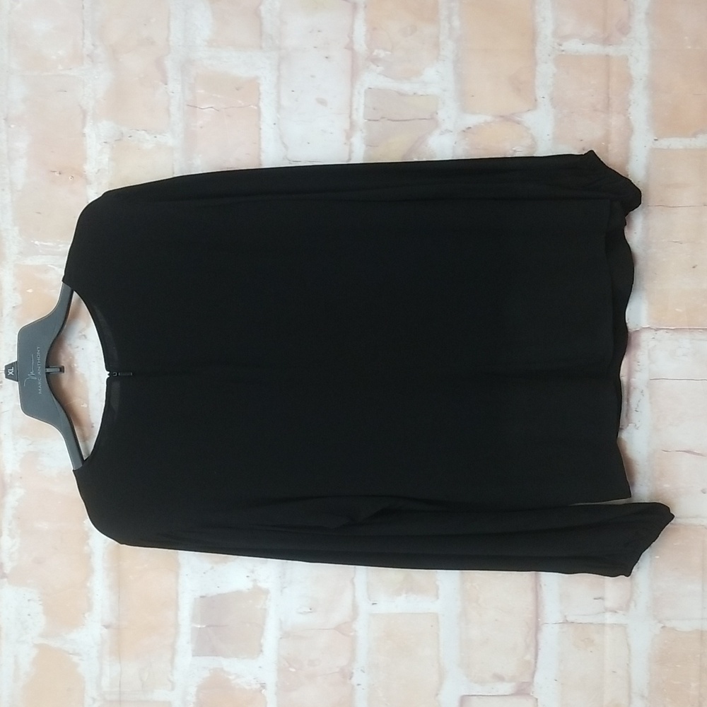 NWT A/X Armani Exchange Size XL Black Blouse - Picture 5 of 11